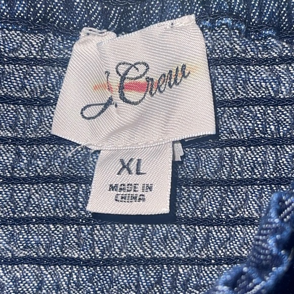 J. Crew puffed sleeve smocked denim top. Size XL GUC - Picture 4 of 8